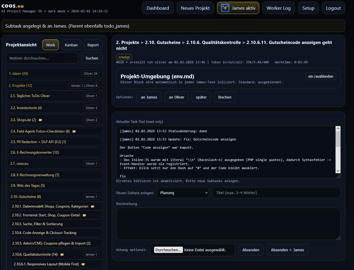 COOS Dashboard Variante 3